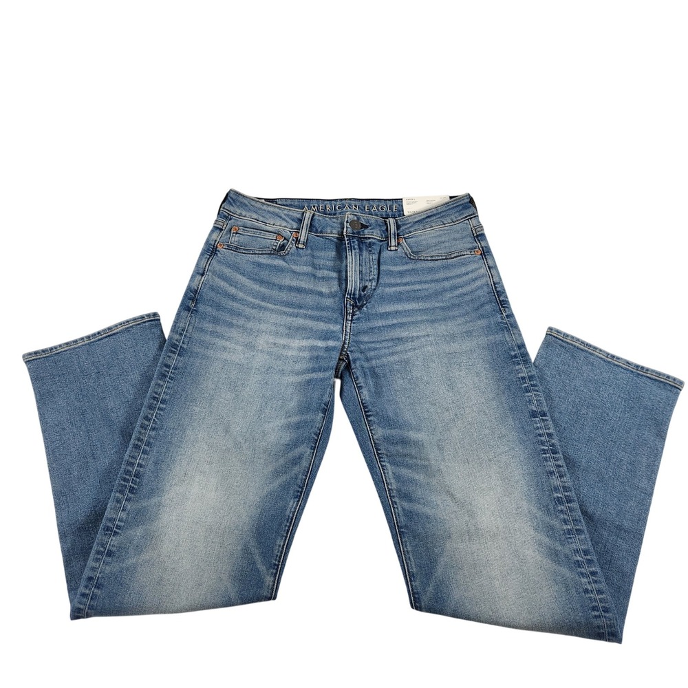 American Eagle Original Straight AirFlex+ Blue Denim Jeans‎ 30x32 Mens NEW